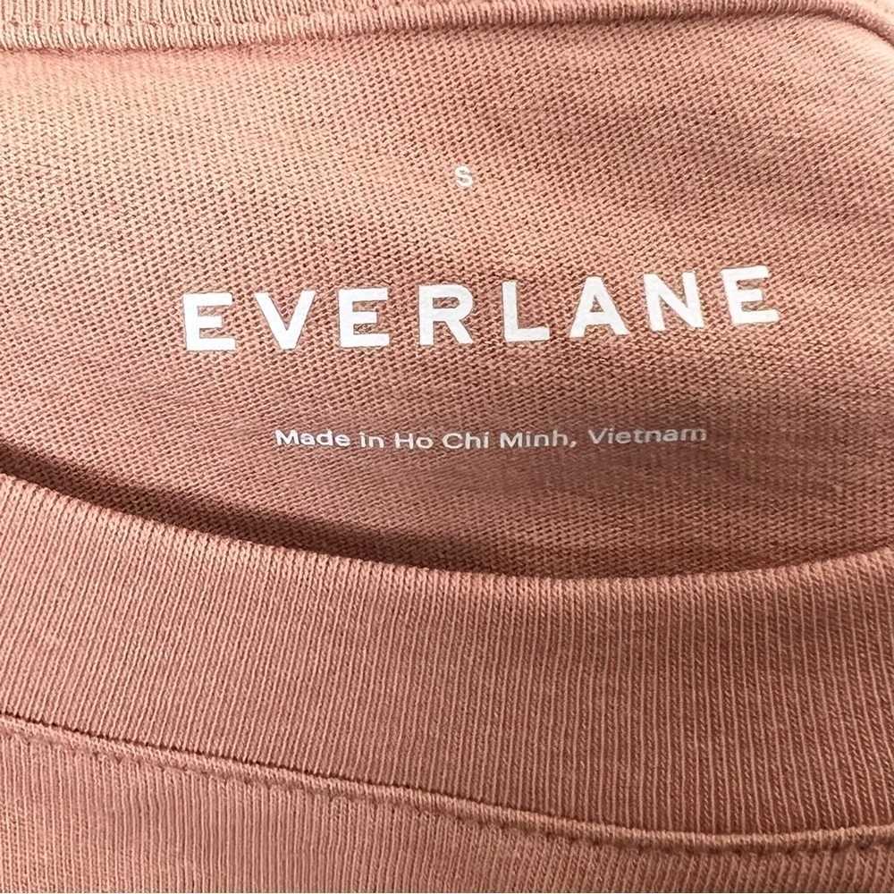 EVERLANE Dusty Rose Short Sleeve Crew Neck Relaxed Cotton Pocket T-Shirt Dress S - Picture 5 of 6